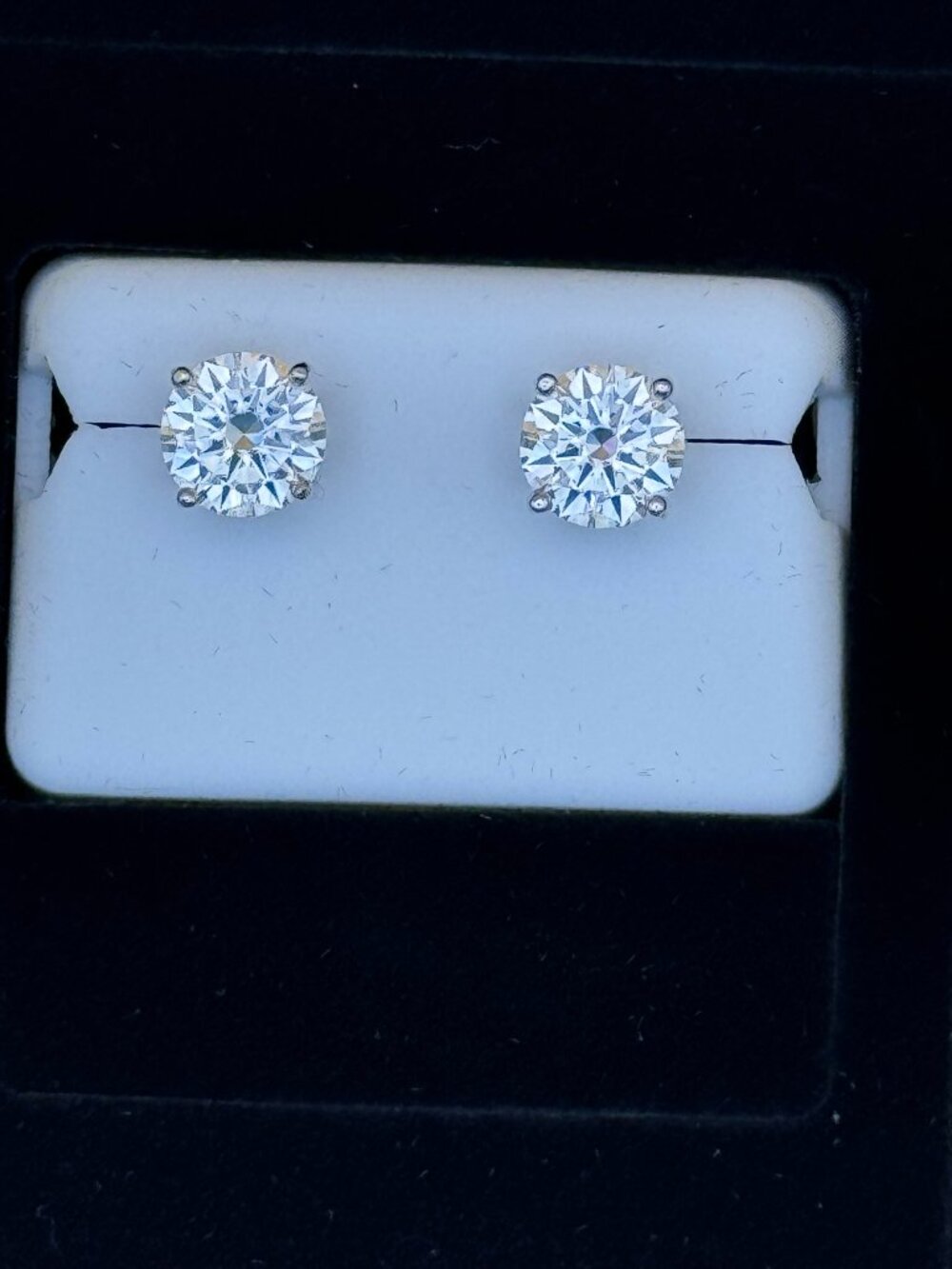 3 CTW Moissanite Stud Earrings Round Cut VVS1/D 925 Sterling Silver Screwback